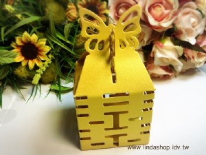 TB002婚禮小物~紙製喜糖盒~金色